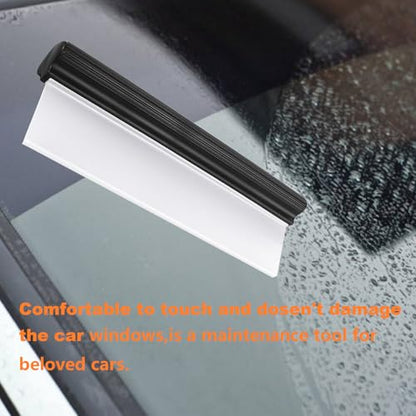 2pack 12inch Car Drying Squeegee Water Blade Universal Quick Drying Squeegee Wiper Flexible T-Bar Water Blade Silicone Squeegee for Car,Glass,Windshield,Bathroom Black Handle - color: Black