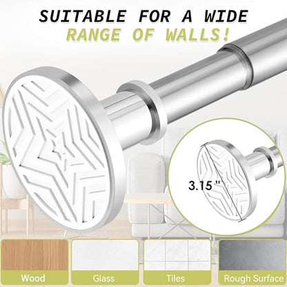 Shower Curtain Rod 31-88 In Adjustable Pole Heavy Duty Silver Tension Rods Spring Drilling and No Drilling Shower Rod for Bathroom Window Anti-Slip Never Rust - color: Silver, size: 31-88"