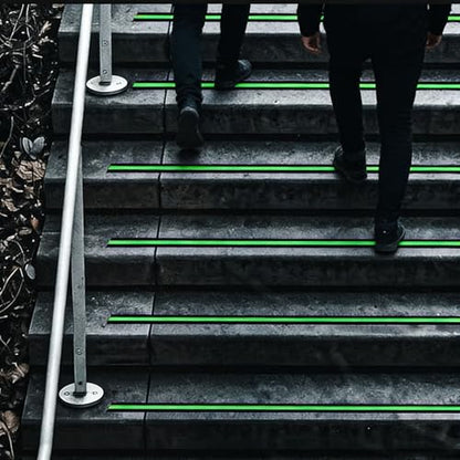 Glow in Dark Anti Slip Tape, 1" x 35FT Heavy Duty Waterproof Safety Grip Tape for Stairs, Pool, Bathroom - Black & Glow Stripe Indoor/Outdoor Multi-Purpose Traction Tape - size: 1 Inch x 35 Feet