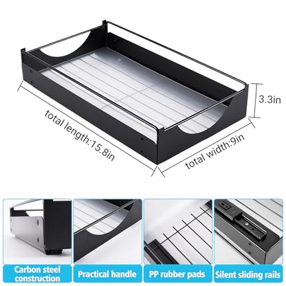 Under Sink Pull Out Organizer, Single-Tier Metal Drawer Slide Out Storage Shelf, No-Drill Nano Adhesive Installation, Fits 16"+ Deep Cabinets for Kitchen Bathroom Pantry Storage - size: Single-layer Medium