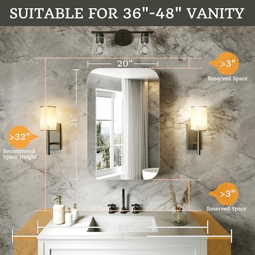 20 x 31 in Medicine Cabinet with Mirror and Side Panels, Silver | Surface or Recessed Medicine Cabinet Mirror with Storage, Adjustable Shelves, Aluminum Alloy Frame, Assembly Required - size: 20''x31''(V1)
