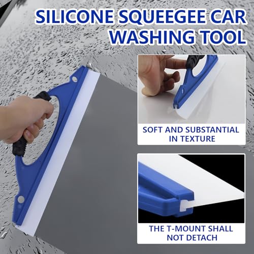 Hovom Silicone Squeegee for Car Wash, Squeegee Car Dryer with Handle, Flexible Blade Automotive Water Scraper Tool, Water Wiper Cleaning Tool for Vehicle Window Glass Shower Door Wall (1 PCS) - color: 1 Pcs