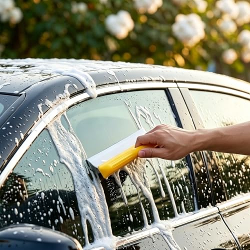 2 Pack 14 Inch Car Drying Squeegee, Yellow Flexible Silicone Water Blade for Window Shower, Auto T-Bar Rubber Wiper for Windshield & Bathroom - size: 2 Pack