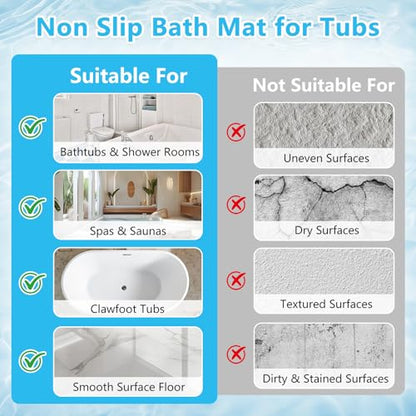 Baby Bath Mat for Tub Non Slip – 40"x16" Extra Long Cartoon Bathtub Mats for Kids Non Slip Shower Mat, Machine Washable, Sea Tub Mats with Suction Cups and Drain Holes for Toddler & Kids (Jellyfish) - color: Sea1