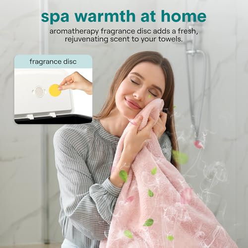SereneLife Rectangular Towel Warmer Bucket – 20L Large Capacity Hot Towel Warmer for Bathroom, Stainless Steel Tub, One-Touch Operation, Auto Shut-Off, Fits 2 Towels or Blanket, Black