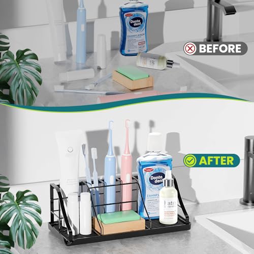 Bathroom Toothbrush Holder Set with 2 Pack Qtip Holder Dispenser, Stainless Steel - size: with 2PCS Qtip Holder