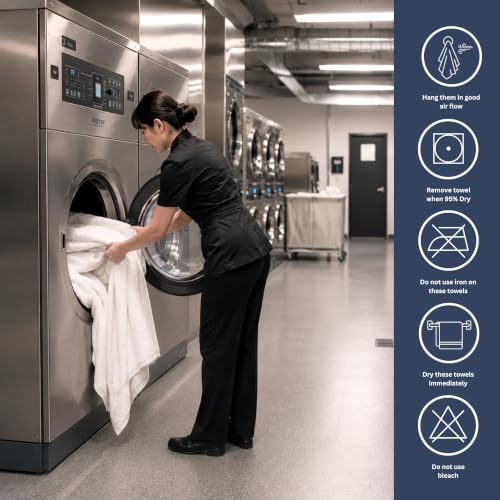 Bulk 18-Pack Bath Towels, 24x48, Commercial-Grade Spa Towel, White | Medium-Weight 100% Ring-Spun Cotton Bath Towels, Soft, Absorbent & Quick-Drying - color: White, size: 24" x 48" - 18 Pack