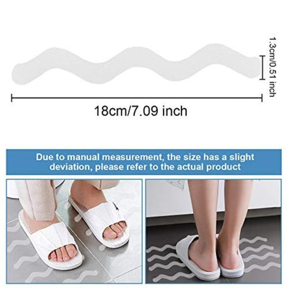 Anti Slip Shower Stickers Bathroom Anti-Slip Strip, Transparent Bathtub Anti-Slip Sticker Tape for Bathroom Tub Floor (透明-12pcs)