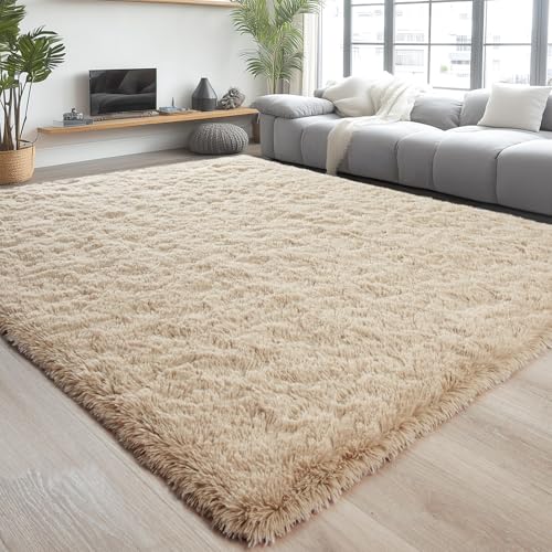 Chicrug Soft Area Rugs for Bedroom Living Room Plush Fluffy Rug 3x5 Feet, Shag Furry Area Rug Carpet Non Shedding for Nursery Children Kids Girls Room Home Decorative, Camel | Shag Furry Area Rug Carpet Non Shedding for Nursery Children Kids Girls Room Ho