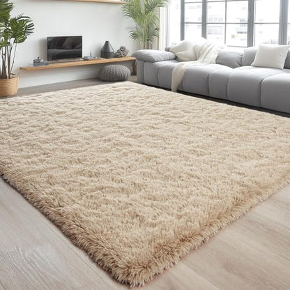 Chicrug Soft Area Rugs for Bedroom Living Room Plush Fluffy Rug 3x5 Feet, Shag Furry Area Rug Carpet Non Shedding for Nursery Children Kids Girls Room Home Decorative, Camel | Shag Furry Area Rug Carpet Non Shedding for Nursery Children Kids Girls Room Ho
