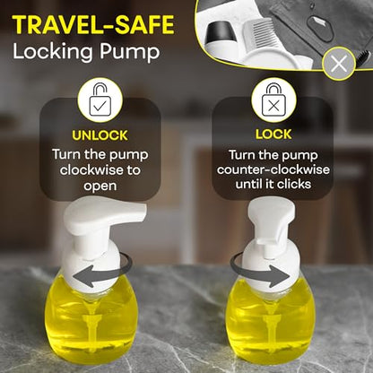 Foaming Soap Dispenser Pump Bottles, BPA Free Empty Refillable Plastic Container for Liquid Soap - Kitchen, Bathroom, Commercial - 8oz (250ml) Pack of 3, Clear