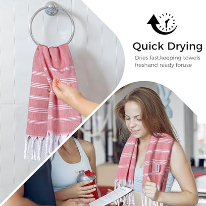 cabanana Hand Towels for Bathroom - 2-Pack|20x30 Inch-100% Cotton,Turkish Bathroom Hand Towels,Super Absorbent & Quick-Dry Soft for Bath, Kitchen, Spa, Face, Hair, Dishcloth (Red) - color: Red 20x30