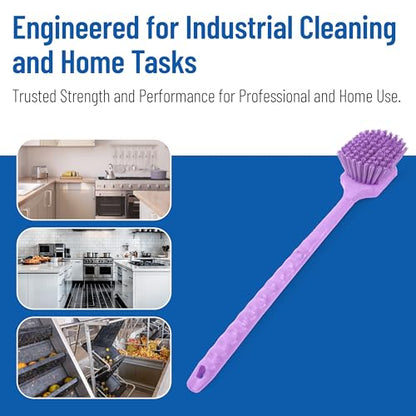 SPARTA 20" Floater Scrub Brush with Long Handle, Oil-Resistant Polyester Bristles, Multiple Trim Angles, Foam-Injected Polymer Block, Commercial Cleaning Tool, Purple - color: Purple