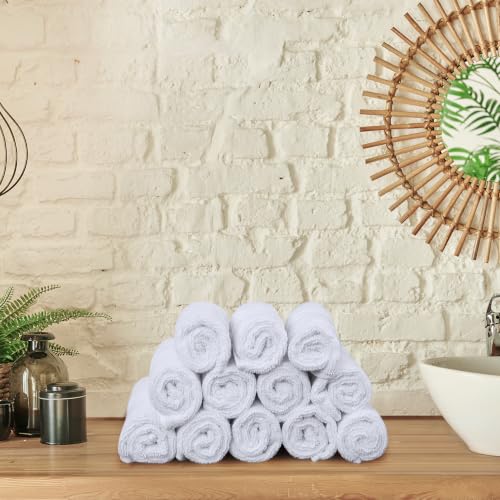 Utopia Towels 12 Pack Premium Wash Cloths, 12x12 in, 100% Cotton, White | Highly Absorbent Soft Feel Lightweight Washcloths - Premium Ring Spun Cotton, Ideal for Bathroom, Spa, Gym & Face - color: White