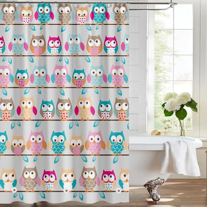Plastic Shower Liner - Premium PEVA 4G Shower Curtain Liner with Rustproof Grommets and 3 Weighted Magnets, Waterproof Shower Curtain for Bathroom… (Owl, 72”*72”) - color: Owl, size: 72”*72”