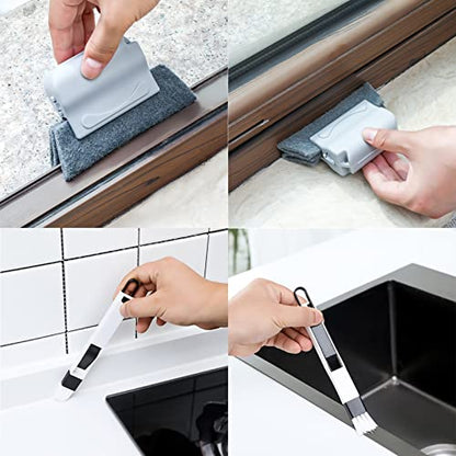 Magic Window Track Cleaner, Window Groove Cleaning Brush Tools Set, 5Pcs | Groove Gap Corner Crevice Cleaner for Windows and Tracks, Window Track Cleaning Tools