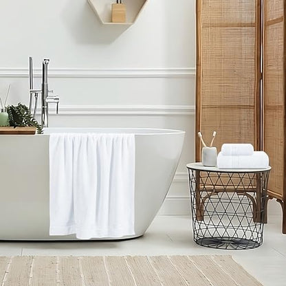 Belizzi Home Ultra Soft 3 Pack Cotton Towel Set, Contains a Bath Towel 28x55 inch, a Hand Towel 16x24 inch & a Wash Coth 12x12 inch, Ideal Everyday use, Compact & Lightweight - White - color: White, size: 3 Pack Towel Set