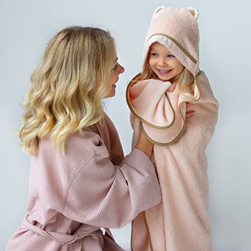 Premium Toddler Towels with Hood - Extra Soft Rayon from Bamboo Toddler Bath Towel (Beige) - color: Beige