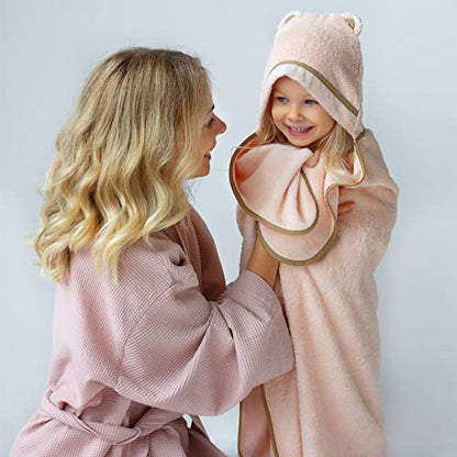 Premium Toddler Towels with Hood - Extra Soft Rayon from Bamboo Toddler Bath Towel (Beige) - color: Beige