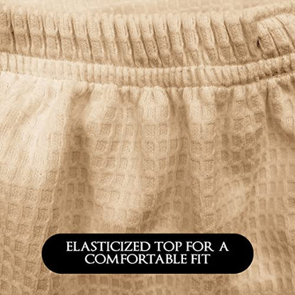 Canyon Rose Waffle Weave Long Spa Wrap, One Size, Sand | Luxurious Waffle Knit Body Wrap, Generous Length, Elasticized Top with Touch-and-Close Fastener, Machine Washable - color: Sand