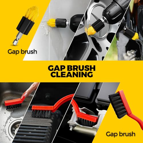 Holikme 22Pack Drill Brush Attachments Set, Scrub Pads & Sponge, Buffing Pads, Power Scrubber Brush, Car Polishing Pad Kit,Wax Applicator Pad,Car Cleaning Kit,Cleaning Supplies,Masonry Brushes,White | Buffing Sponges, Nylon Grout Tools, Microfiber Wax Pad