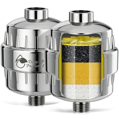 Heavy Duty Shower Filter 2 Pack,High Output Shower Water Filter - Shower Head Filter 99% Removal for Hard Water, Chlorine, Fluoride,Heavy Metals and Harmful Substance - Skin & Hair Care Solution - style: Heavy Duty shower filter/2 pack