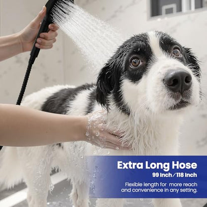 JOMOO Shower Hose, 118 Inch Extra Long Stainless Steel Handheld Shower Hose Extension/Replacement with Brass Insert and Nut, Flexible Anti-Kink Shower Head Hose for Bathroom, Matte Black - color: Matte Black, size: 118 Inch