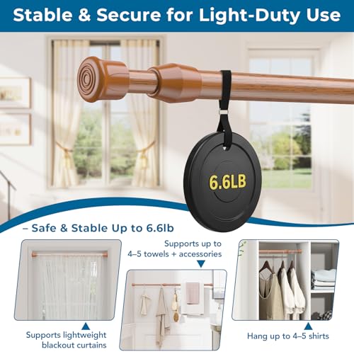 Spring Tension Curtain Rod Short Tension Rod (Wood,12" to 19"-2Pcs) - color: Wood, size: 12" to 19"-2Pcs