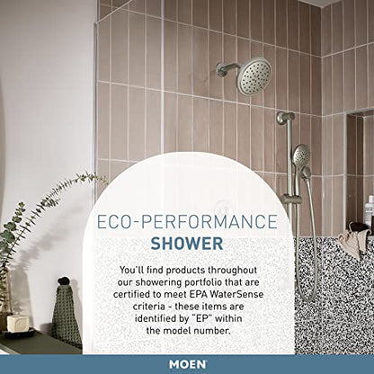 Moen Brushed Nickel Eco-Performance 5-Function Handheld Removable Shower Head, Adjustable 30-Inch Slide Bar and 69-Inch Long Hose, 3558EPBN - color: Brushed Nickel