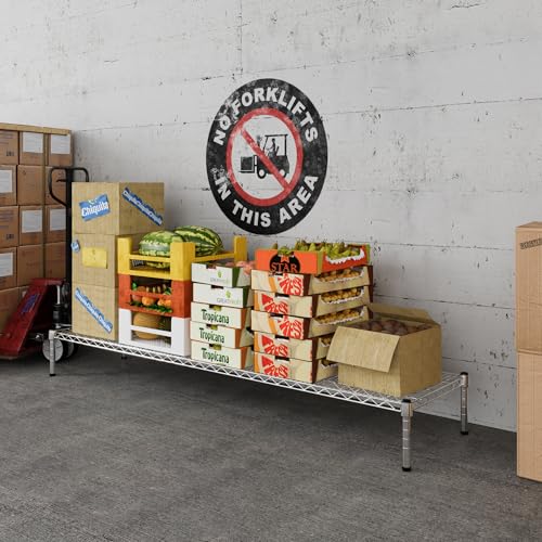 18" Deep x 72" Wide x 8" Height Wire Shelving Kit | 1-Tier | NSF Commercial Storage Rack Unit - size: 18" Deep x 72" Wide