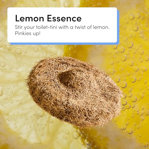TUSHY Lemon Coconut Husk Scrubbing Pads, Cleanser-Infused, 16 Pack | No Bowl Cleaner Needed, Planet Friendly Refills for the Toilet Brush 2.0 Set - style: 16 Pad Refills (Lemon)