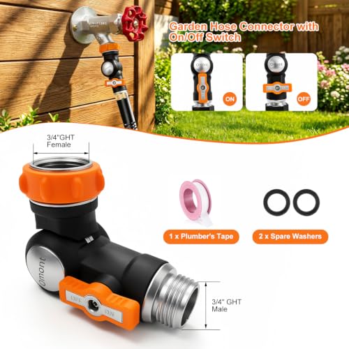 Omont Swivels 180° To 360° Garden Hose Connector Faucet Extender Metal Adjustable Water Hose Adapter Universal Water Hose Connector Fittings