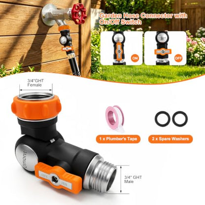 Omont Swivels 180° To 360° Garden Hose Connector Faucet Extender Metal Adjustable Water Hose Adapter Universal Water Hose Connector Fittings