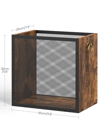 CHOEZON Waste Basket, 4.5 Gallon Rectangular Garbage Container, Trash Can, Trash Bin, for Bedroom, Office, Bathroom, Kitchen, Waste Rustic Brown and Black TCW33BF