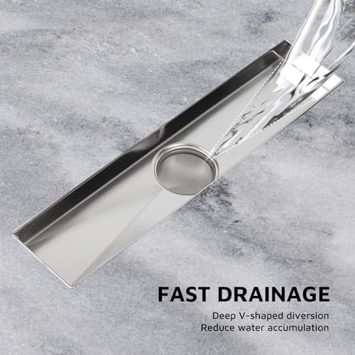 12 Inch Linear Shower Drain Brushed Nickel, Rectangular Shower Floor Drain Kit 304 Stainless Steel, Removable Grid Grate, Hair Catcher, Leveling Feet - color: Brushed Nickel, size: 3"x 12"-Grate