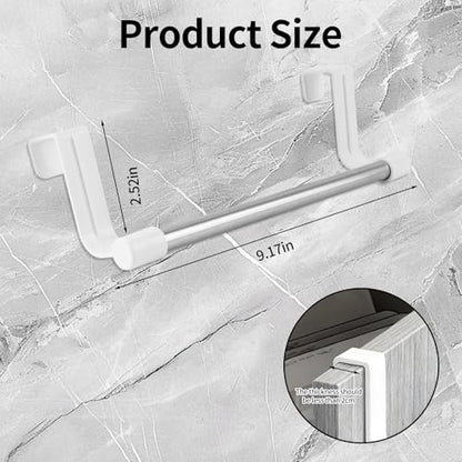 Over Door Towel Rack,Stainless Steel Kitchen Holder for Cabinet & Cupboard,Dish Towel Hanger Bar,Silver - color: Silver