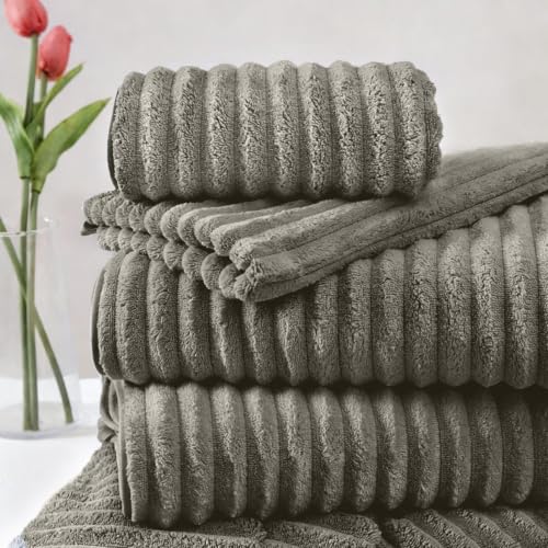 Extra Large Bath Towel Set 10 Piece, XL Bath Towels 35"x67" Oversized Bath Sheets, 280 GSM Microfiber Quick Dry Absorbent Towels, 5 Bath Sheets & 5 Hand Towels (Brown) - color: Brown, size: Bath towel 35" x 67"+hand towel 30"x13"