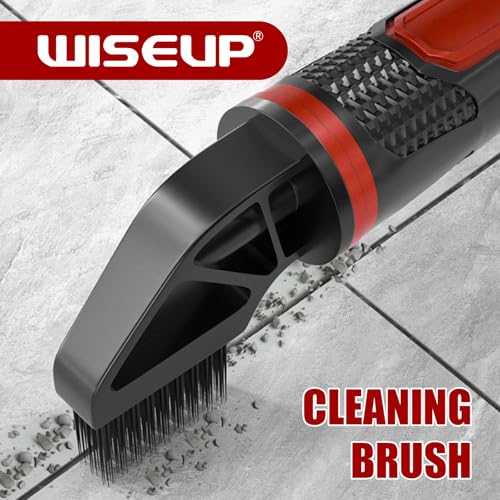 WISEUP Caulking Tool，6 in 1 Caulk Remover Tool with Grout Scraper，Brush | Caulking Tool Kit for Kitchen,Bathroom,Window,Door