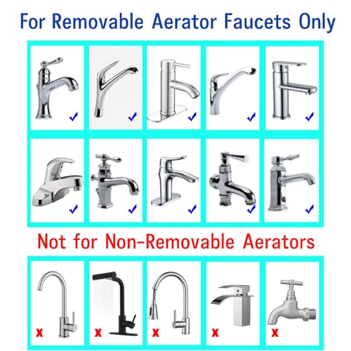 9 Pack Faucet Aerator Attachment, Chrome Brass Sink Accessory, 15/16 Inch 24mm External Thread, Replacement Part (M24 Male Thread) - style: 15/16 Inch External Thread