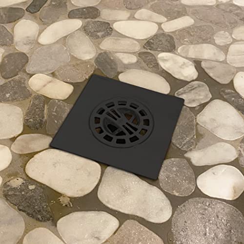 Square Shower Hair Catcher with Replacement Baskets, Shower Drain Protector in Matte Black