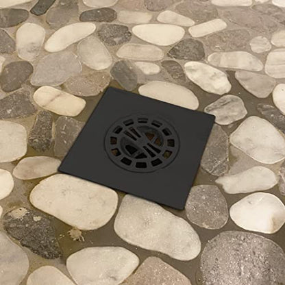 Square Shower Hair Catcher with Replacement Baskets, Shower Drain Protector in Matte Black