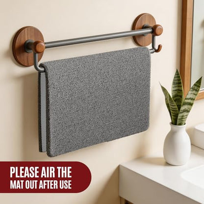 32 * 24in Shower Mat Bathtub Mat Non Slip | Bathmats Non Slip, Quick Drying Foot Scrubber Loofah Mats for Inside Shower, Tub, Bathroom, Home, Grey - color: Grey, size: 32" x 24" (Rectangular)