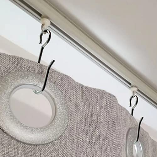 100 Pieces Curtain Slider Track Hooks and Gliders for Shower | Shower Curtain Straight Curved Curtain Track Rollers for Bendable Curtain Track Pulley, Curtain Track Carrier Hooks