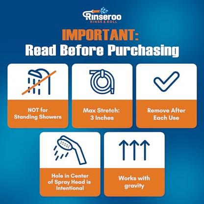 Rinseroo Slip-On Bathtub Faucet Sprayer Attachment. Ultra-Flex Dog Shower Hose Adapter Portable Hose Attachment with Sprayer Pet Showerhead Attach Tub Spout 5 Foot Hose. No Install for Speedy Washing