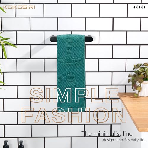 KOKOSIRI Towel Ring Holder Matte Black Hand Towel Bar for Bathroom Wall Mounted 9-Inch Towel Rack Stainless Steel Bathroom Hardware, B4010BK-L9 - color: Matte Black