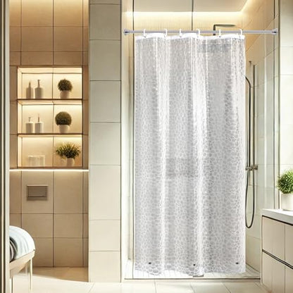 AooHome 36x72 Inch Shower Curtain Liner, EVA 3D Water Cube Shower Curtain with Bottom Magnets, Water Repellent, Heavy Duty, Semi Transparent - color: Multi Translucent, size: 36"W x 72"L (Pack of 1)