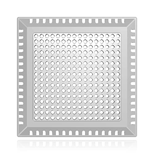 Aluvor Drain Hair Catcher,Shower Drain Cover Hair Catcher Shower Strainer | Square Shower Hair Drain Catcher for Bathroom Floor to Keep Away from Clogged Drain-No Rust! - color: Gray, size: 4 inch