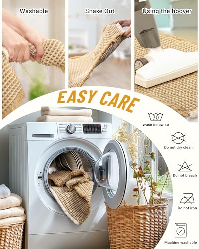 Furicher Large Waffle Bath Mat Set, Non Slip Bathroom Mat Set 2 Piece, Ultra Absorbent Bath Mats, Machine Washable Bath Rugs, Brown & White, 20"×47" and 16"×24" - color: Brown-white