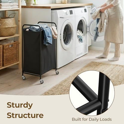 GRANNY SAYS Laundry Hamper, Large Cart with Wheels and Handles, Black, 110L - color: Black, size: 110L