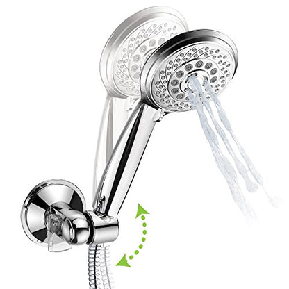 HotelSpa Universal Angle-Adjustable Hand Shower Wall Bracket for Easy Reach/Perfect Angle Fits Any Shower! Patented Push-Lock Provides Superior Suction Power. Self-Adhesive Slide-in Holder Included